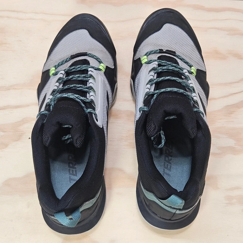 Adidas Terrex AX3 Men 13 Grey Black Signal Green Hiking Shoes FW9452